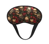 Skull and Red Rose Sleep Mask 100% Light Blocking Eye Mask for Sleeping, Sleep Mask for Unisex for Travel/Nap