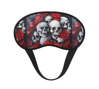 Skull and Red Rose Sleep Mask 100% Light Blocking Eye Mask for Sleeping, Sleep Mask for Unisex for Travel/Nap