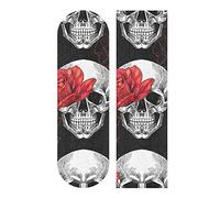 Skull And Red Roses Skateboard Grip Tape Sheet Scooter Deck Sand Paper 9" x 33"