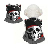 Skull and Rose M Pet Apparel for Small Dogs-Cute Summer Outfit for Puppy, Soft Breathable Pet Clothes for Cat