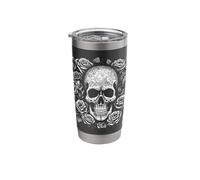 Skull and Roses Floral Dark Goth Horror Stainless Steel Insulated Tumbler