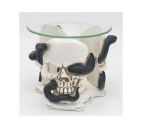 Skull and Serpent Resin Oil & Wax Burner with Glass Dish