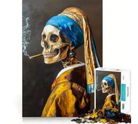 Skull And Smoke Rings 1000 Piece Jigsaw Puzzles for Adults Teenagers Memory Upgrade Light Relax Sharp Cut Lovely Gift 50x75cm