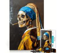 Skull And Smoke Rings 1000 Piece Jigsaw Puzzles for Teenagers Jigsaw Solid Logic Toy Calm Fun Precision Cut Santa Wish Item 38x52cm