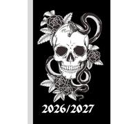 Skull and Snake 2026/2027 A5 Week To View Hardback Academic Diary With Weekly Affirmations: Gothic Student Mid Year School Planner With Timetable