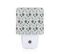 Skull and Stars Plug-in Led Night Light with Motion Sensor Dusk to Dawn Sensor Backlit Nightlight for Bedroom Bathroom