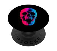 Skull Art Motif Rock Art Graphic Men Women Artwork Design PopSockets Adhesive PopGrip