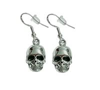 Skull Art Novelty Bright Earrings Sterling Silver Hooks Gift Ideas