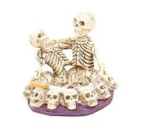 Skull Ashtray Ornaments Novelty Cigar Ashtray Funny Halloween Gothic Skull Decoration Quirky Spooky Skeleton Figurine Resin Skeleton Ash Trays Crafts Creative Skull Accessories for Home Car Decor
