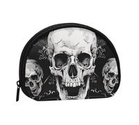 Skull Background Printed Coin Purse Pouch-Shell Pouch Wallet,Mini Storage Bag,Cosmetic Bagholder for Woman Girls
