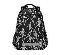Skull Backpack for Students Boys Girls Skeletons Skull Dancing School Bag Travel Daypack Rucksack