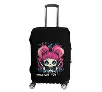 Skull Barber I Will Cut You Luggage Cover for Suitcase Protector Washable S