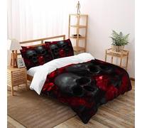 Skull Bedding Sets for Boys Kids Duvet Cover,3D Gothic Comforter Cover Bed Set Ultra Soft Room Decor Double（200x200cm）