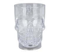 Skull Beer Mug, 20oz LED Light Up Skull Mug Color Changing Coffee Cup Drinking Glasses with Handle Clear Beer Cup for Whisky