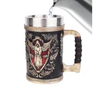 Skull Beer Mug, Medieval Vintage Angel of Death Stainless Steel Beer Cup, Mug Tankard, Drinking Cup Coffee Mug Steins,Theme Party Decor,Personalize Gift for Men Father Dad Husband 600ml