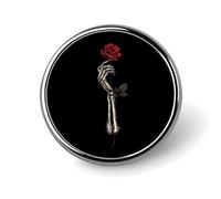 Skull Bones Hand Roses Metal Round Badge Pattern Printed Button Badge Personalized Circle Badges 1"