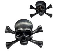 Skull Bones Pin Gothic Steampunk Badge Crossbones Brooch Lapel Death Head Pirate Jacket Bag Skeleton Metal Halloween Rock Punk Emo Goth Horror Scary Pagan Jewellery Accessory Remains