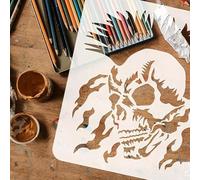 Skull & Bones Wall Stencils Template Reusable Spray PaintStencils for Craft Painting On Wood Craft Canvas Walls Wood Furniture Decorations DIY Scrapbooking