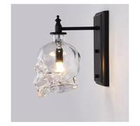 Skull Bones Wallp Retro Sconces Clear Glass Bottle Wall Art Light Fixtures for Dinniroom Industrial Home Decor/Warm Light/a