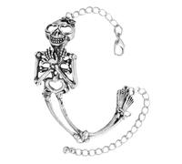 Skull Bracelet - Gothic Exaggerated Skull Human Body Bracelet | Adjustable SkuIl Link Chain Bracellet | Fashion Halloween Hand Jewelry For Women's Halloween Accessoriess