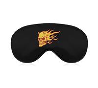 Skull Burning Fire Sleep Mask Night Cover Eye for Women Men BlockLight for Airplane Travel Nap Adjustable Strap
