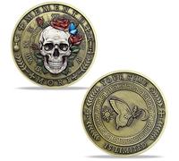Skull Butterfly Memento Mori Challenge Coin Skull Stoic Carpe Diem Coin Time is Limited Amor Fati Token Medallions Stoicism Gifts for Women Men