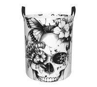Skull Butterfly Retro Gothic Laundry Basket Hamper Kids Storage Basket Toy Organizer Bin For Bedroom, Bathroom, College Dorms, Boys And Girls
