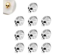 Skull Button Cover Set, Gothic Skull Button Covers for Men, Personalized Fashion Button and Cufflink, Men’s Shirt Vintage Cufflinks Skull Cufflinks, Personality Halloween Jewelry (Silver-10pcs)