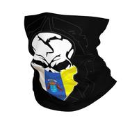 Skull Canary Islands Canary Islanders Flag Unisex Snood Windproof Snood Scarf Soft Face Covering Scarf For Skiing Winter Motorcycle Cycling
