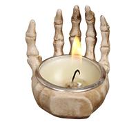 Skull Candle Holder Gothic Candle Holder Skeleton Hand Resin Tea Light Holders Gothic Style Candlestick Holders Table Ornament for Halloween Home Decoration