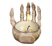 Skull Candle Holder Gothic Candle Holder Tea Light Holders Skeleton Hand Resin Tea Light Holders Gothic Candlestick Holders Table Ornament for Halloween Home Party Decoration