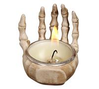 Skull Candle Holder Skeleton Hand Resin Tea Light Holders Gothic Style Candlestick Holders Table Ornament for Halloween Home Party Decoration Tea Light Holders Halloween Candle Holder Candlestick