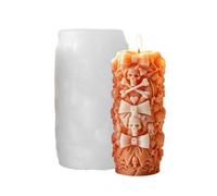 Skull Candle Mold 3D Sculpted Bow Bone Heart Gothic Decor