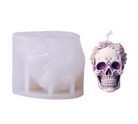 Skull Candle Mold | Resin Molds Skull | Epoxy Silicone Resin Casting, Handcrafted Candle Making Molds for Halloween Decorations, Soft Pottery