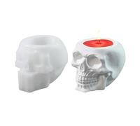 Skull Candlestick Silicone Mold Candle Cup Molds Gypsum Candle Holder Mould s Container Decorations Moulds,Coaster Resin Molds