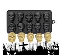Skull Candy Mold,10-Cavity Silicone Halloween Skull Molds - Halloween Baking Tool, Kitchen Dessert Making Pan for Snack Chocolate Ice Block Candy Pudding Party Treats
