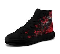 Skull Canvas High Top Sneakers - Gothic Punk Horror Shoes for Men & Women