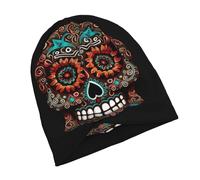 Skull Cap Sugar Skulls Day of The Dead Beanie Caps Classic Universal Knit Hat for Running Outdoor Women