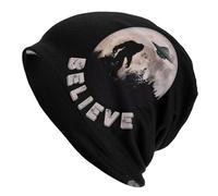 Skull Cap UFO Moon Bigfoot Beanie Classic Knitted Cap Thick Winter Hats for Guys Teens Hiking