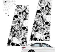Skull Car Center Pillar Sticker, Skull Car Pillar Decals,Skull Car Side Door Stickers, Halloween Skull Sticker,Festive Adhesive Sticker, Car Accessories for Window Home