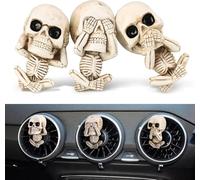 Skull Car Scents Air Fresheners Vent Clips Cool Sugar Skull Gifts Interior Accessories for Women Men Skeleton Decor Car Perfume Halloween Decorations Funny Automotive Stuff Gothic Gifts for Dad Mum