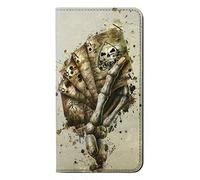 Skull Card Poker PU Leather Flip Case Cover For Motorola Moto E6 Plus, Moto E6s