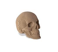 通用 Skull Cardboard Sculpture,DIY Craft Kit,Handmade Puglets Figurine,3D printing Art,Brown,White,Black Color,Sliced Corrugated Cardboard,Home Decor,Teens Gift