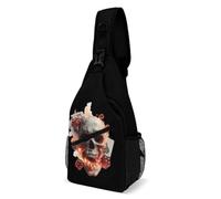 Skull Cards Deadly Game Casual Chest Sling Bag Backpack Shoulder Bags
