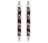 Skull Cards Deadly Game Cute Ballpoint Pens Retractable Ball Point Pens 2 PCS