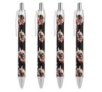 Skull Cards Deadly Game Cute Ballpoint Pens Retractable Ball Point Pens 4 PCS