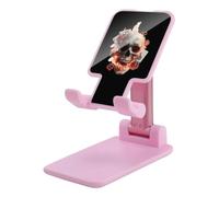 Skull Cards Deadly Game Foldable Mobile Phone Holder Stand for Desk Pink-style