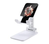 Skull Cards Deadly Game Foldable Mobile Phone Holder Stand for Desk White-style