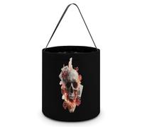 Skull Cards Deadly Game Large Easter Basket Candy Bags Canva Tote Bag Portable Hallowee Bucket