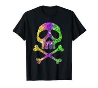 Skull Carnival Mardi Gras Space Pirate Captain Halloween T-Shirt